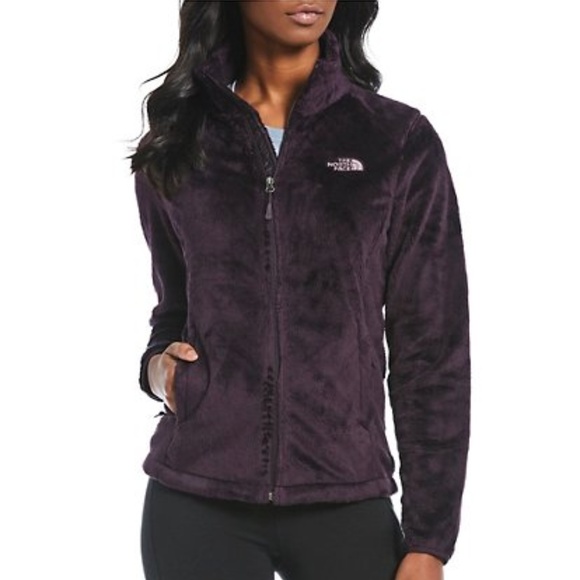 purple fuzzy north face jacket